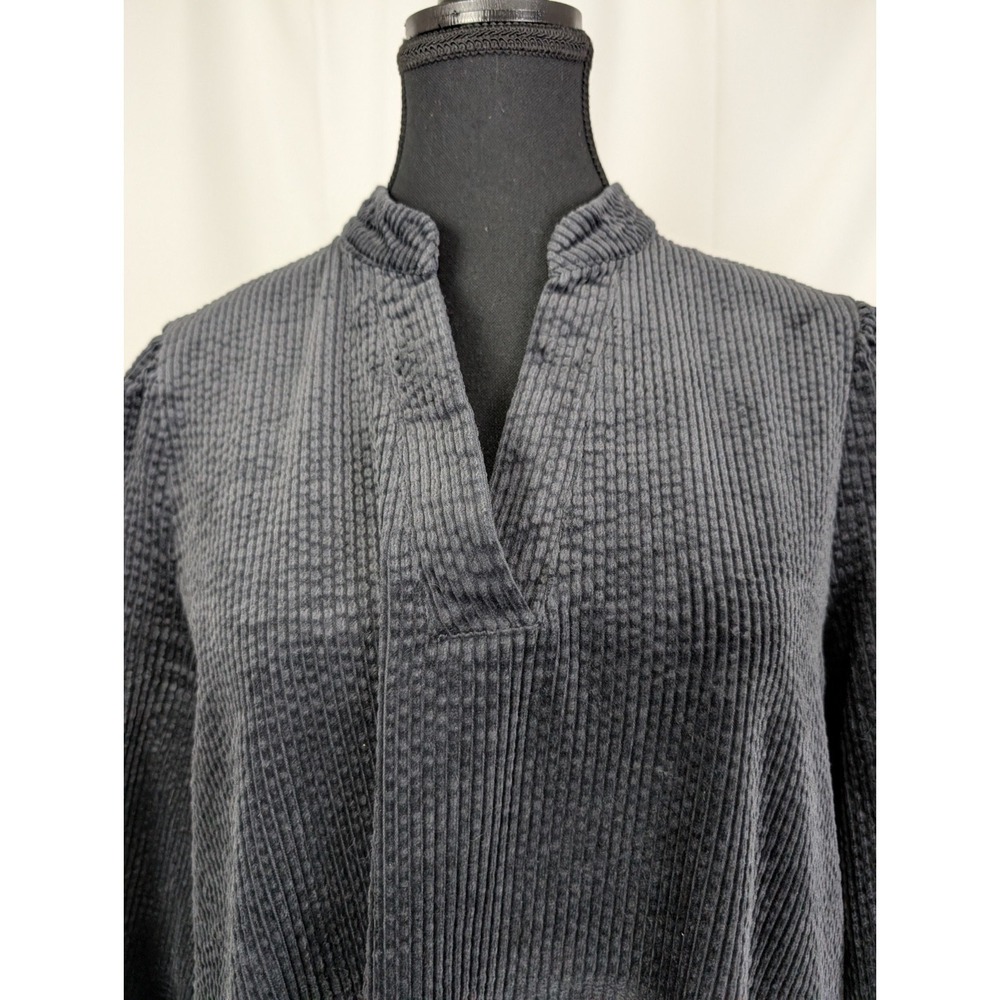 Culture Denmark Charcoal Gray Corduroy V-Neck Sack Dress Medium - 100% Cotton - Picture 2 of 16